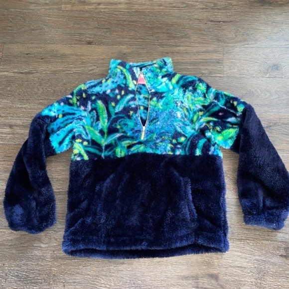 Lilly Pulitzer girls size large 8/10 fleece popover - Picture 2 of 6